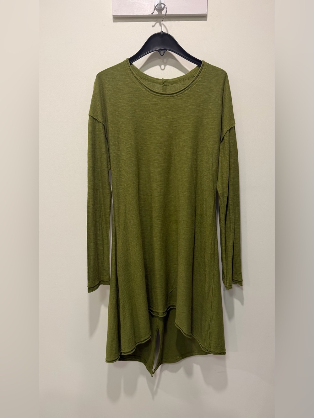Olive Green Long Sleeve Swing Dress- One Size